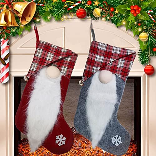 Божиќни чорапи на Амадга од 3, Голем подарок за вреќа за порибување на Божиќ за девојчиња и момче гигант Божиќ за одмор за семејно камин