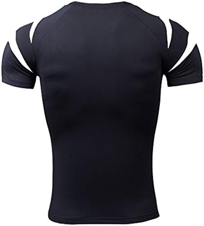 Менска спортска облека за мажи, фитнес за кратки ракави со кратки ракави Rashguard маица боди-билдинг на кожата, тесно сушење врвови