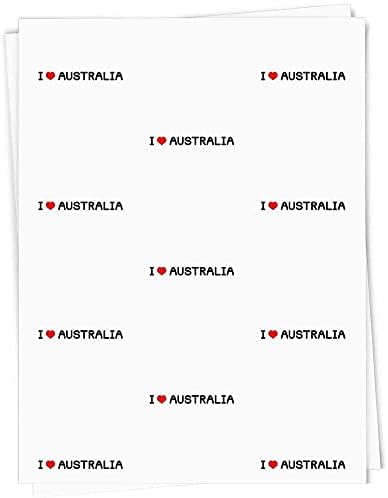 5 х А1 Ја Сакам Австралија Подарок Завиткајте/Завиткајте Хартиени Листови