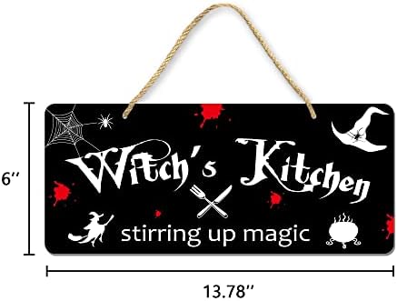 Уфлашми вештерки кујнски знак, знаци за украси за кујнски wallидови, уникатни вештерки за Ноќта на вештерките, кујнски знак за wallидни