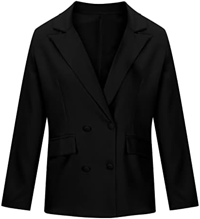 Womenените случајни деловни блејзери јакни солиден ноч лаптол картонско палто копче надолу по долги ракави канцелариски костум за