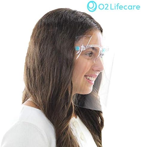 [O2 Lifecare] 3 QTY заштитен штит за лице за еднократно капаче за очила X 3 пакет
