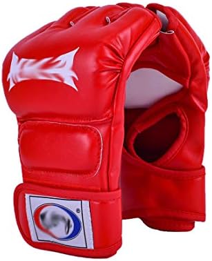 Lhhlucky боксерски нараквици за мажи и жени Половина прст ПУ кожни ракавици UFC Санда кои се борат со прсти на прсти за тренирање на песочни