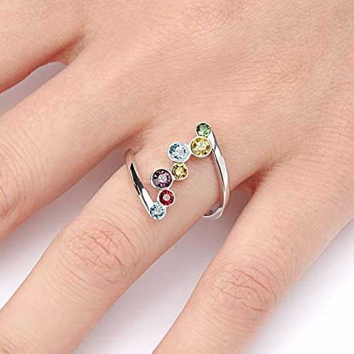 2023 година Нов вметнат обоени кружни камени прстени предлог за исповед на жените, не'рѓосувачки челик прстени кои плачат срцев прстен