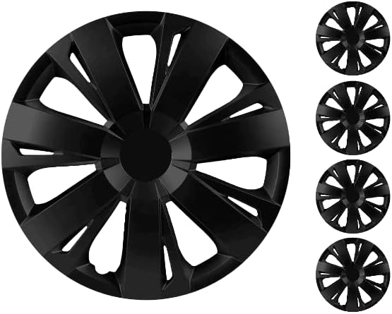 Копри сет од покривка од 4 тркала од 15 инчи црни Hubcap Snap-on одговара на Nissan