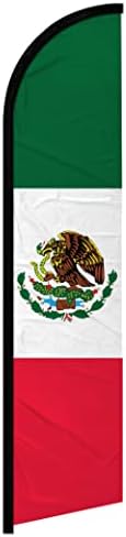 Мексико знаме за рекламирање на банер без ветер - Совршено за трговците на мало, продавници, бизниси, ресторани