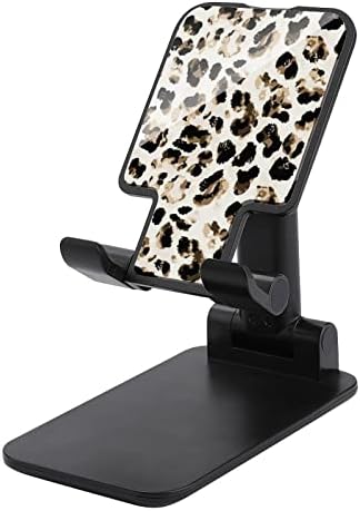 Акварел леопард гепард мобилен телефон Стенд за преклоплив прилагодлив држач за мобилен телефон Десктоп Док, компатибилен со таблети за