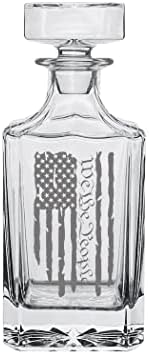 Ние Народот Устав Американско Знаме Сад Патриотски Виски Декантер Херметички Стаклен Затворач Прилагоден Подарок За Мажи Тато
