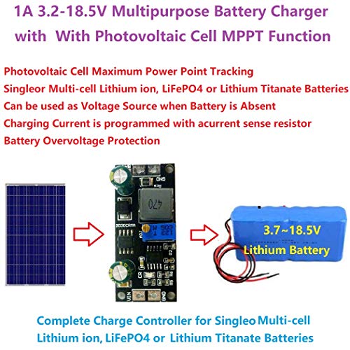 eletechsup MPPT Контролер 1А 3.2 V 3.7 V 3.8 V 7.4 V 11.1 V 14.8 V Литиум Батерија Полнач Модул ЗА 9V Соларни Панели