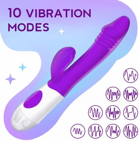 G Spot Rabbit Vibrator Dildo Women Sex Toys со 10 режими на вибрации, возрасна играчка за жени клиторис g место, водоотпорна моќна женска вибраторска