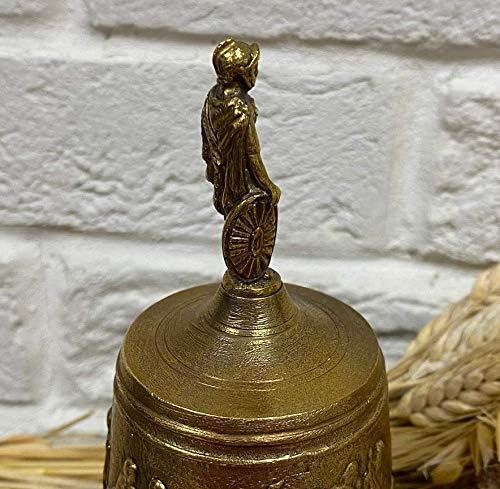 Колекционерско Декоративно Ѕвоно Изработено од патиниран Бронзен Римски. Високо Уметничко Парче Бронзена актерска екипа и уметнички