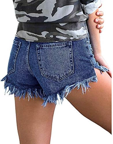 Jeanан шорцеви женски дупки секси високи половини зимнени тексас слаби мини панталони со фармерки од шорцеви