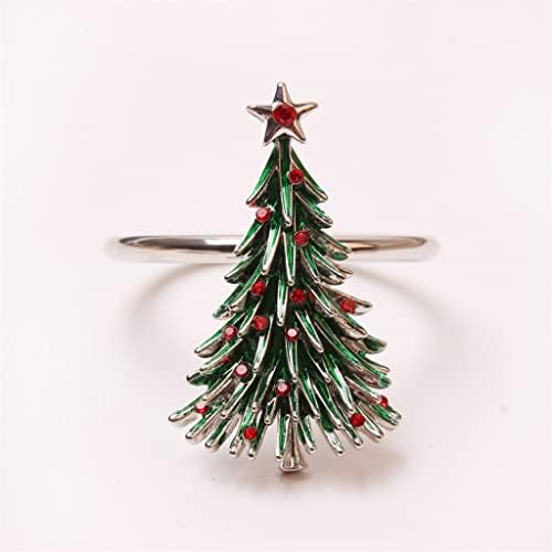 Zhyh 6pcs кедарски салфетка прстен новогодишно дрво салфетка тока црвена дијамантска салфетка прстен хартија за салфетка салфетка тока
