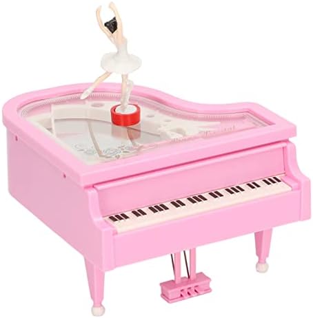 Bonace Pianoforte Music Box, емулациски механички роденденски подарок мал танцување пијано -кутија розова за дневна соба