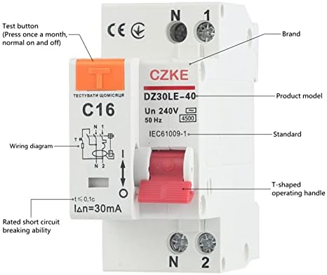 SKXMOD DZ30LE-40 230V 1P+N Прекинувач За Преостаната Струја Со Заштита Од Прекумерна И Кратка Струја RCBO MCB