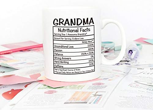 5aup Денот на мајките подароци баба хранливи факти кафе кригла Божиќни подароци, смешен нов подарок за новини од внука за роденден, керамички