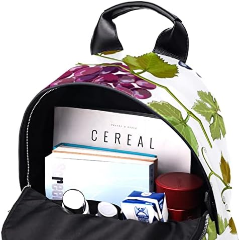 Tbouobt кожен ранец за патување со лесен лаптоп лесен ранец за жени мажи, овошје од грозје