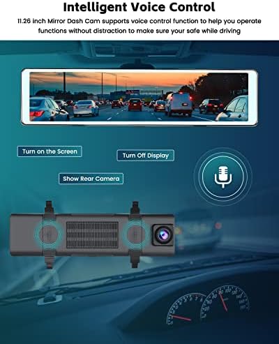 11.26 Инчен Огледало Цртичка Камера Со Безжичен Apple CarPlay Auto Android, Екран На Допир 1080p Преден И Заден Поглед Двојни Камери