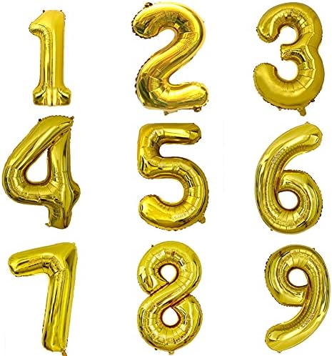 32 Инчен Злато Цифрен Фолија Балони Броеви 0-9 Роденден Декорации Наabпски Број За Роденден Свадба Невестински Туш Ангажман Фото Пука Годишнина