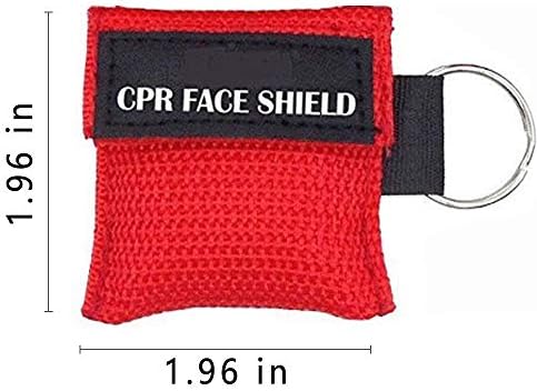 LSIKA-Z PACK од 20 парчиња CPR Mask Mask Keychain прстен за итни случаи за спасување на лице за прва помош или обука за CPR