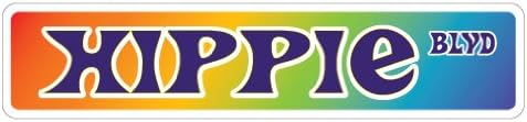 Хипи Стрит знак Мир 60 -тина цветна моќност анти | Внатрешен/отворен | 30 широк пластичен знак
