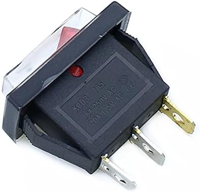 Gummy 1PCS KCD3 прекинувач за напојување 15A/20A 125V/250V 3 Pin Rocker Switch Switch White's Clear Silicone водоотпорен Заштит