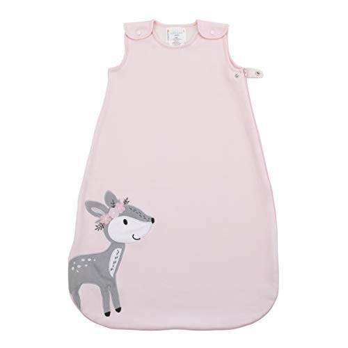 Nojo Sweet Deer Pink & Grey Soft Bleece што се носи ќебе, средно 6-12 месечно, розово, сиво