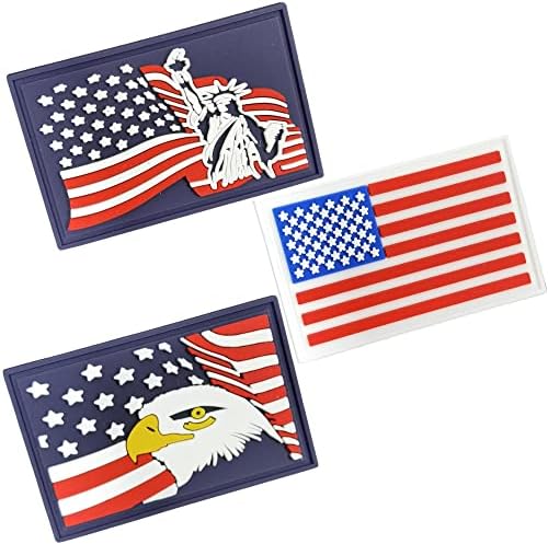 3 Пакет Закрпи На Американското Американско Знаме За Тактички Ремен За Кучиња, Елек И Јака - Пвц Лична Карта За Ранци, Фармерки, Капи,