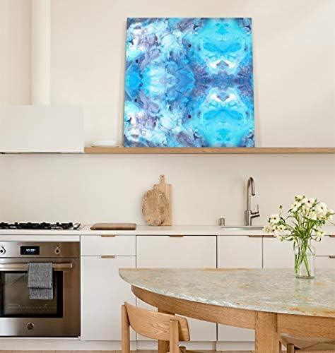 Сликарство со масло од јаболка на платно сина дива мермерна wallидна уметност дома декор модерни слики сликање за дневна соба,