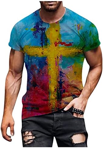 Овермален машка улична череп мускул со краток ракав за печатење личност мода модна маица