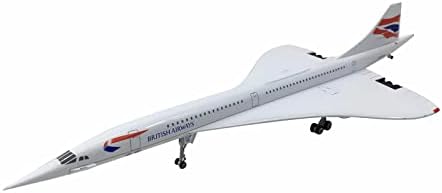 Британскиот F-BVFB Конкорд модел на модел на авион на легура на легура на авион за собирање со држач за приказ