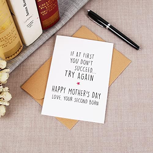 СП&засилувач; М АКО НА ПОЧЕТОКОТ НЕ УСПЕЕТЕ смешна картичка за Денот На Мајката, Смешна картичка за мама, Картичка За мама, дневна