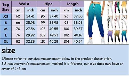 Rongxi Women Women Pocket Panuser Sweatpant Printed Comfy Comfy High Weigh Weartist Athetical Lounge Beach Облека за жени жолта