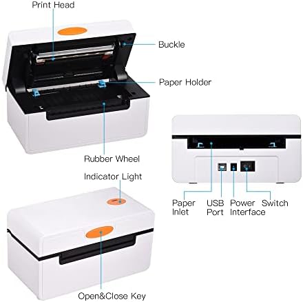 Печатач за термички етикети WDBBY DESKTOP за пакет за испорака 4x6 сите во еден производител на етикета 180мм/с термички налепници за печатач