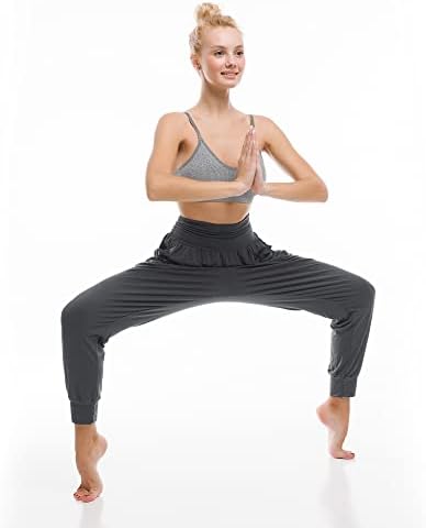 Sinophant женски јога џогери панталони лабава тренингот удобно салони за џемпери панталони со џебови со џебови