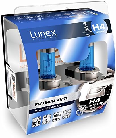 Лунекс H4 472 Платинум Бели фарови халогени светилки 12V 60/55W P43T +35% Whiter Light 4000K Duobox