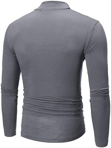 Zddo Mens Slim Fit Mock Veck Basic врвови со долги ракави Термички долна облека Turtleneck Pullver Casual Base Layer Tiles