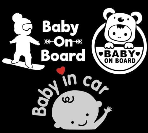 Редовни3 пакувања Бебе На Налепници Налепници Сребрена Светлина Рефлектирачки Налепници Бебе Во Автомобил Сноуборд+Сурфање+Симпатична Мечка 1+1+1