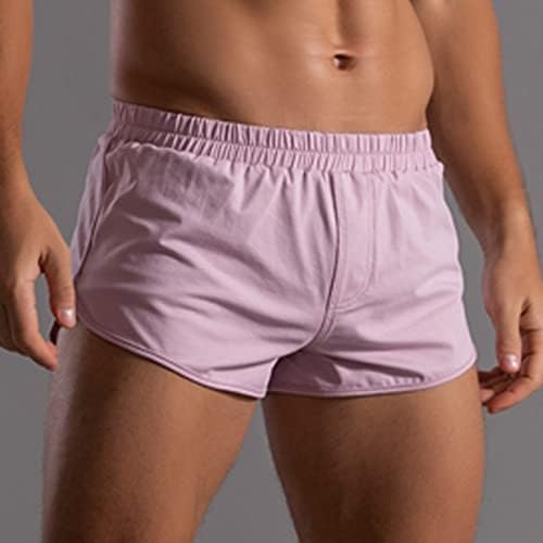 Боксерски шорцеви за мажи пакуваат мажи летни цврсти бои памучни панталони еластични ленти лабави брзи суви машки боксери брифинзи