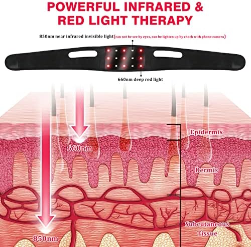 Ремен за терапија со црвена светлина Гаонала, кој се носи во близина на лесна терапија, инфарски обвивки за тело за релаксирање на мускулите,
