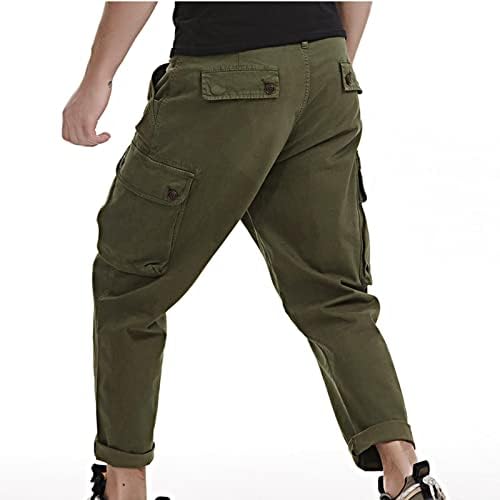 Машки рипстоп карго работа панталони повеќе џебови работа, пантолони, опуштени вклопени тактички панталони за пешачење на отворено