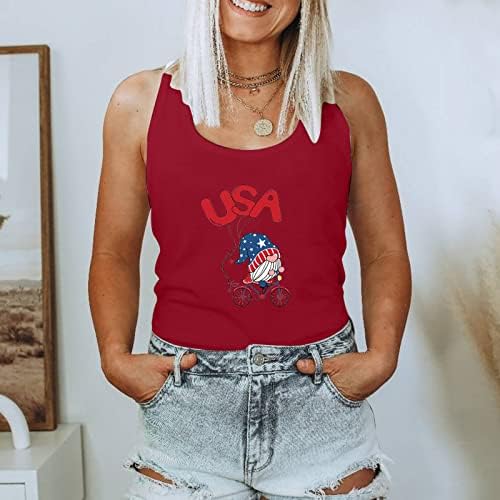 Теренски резервоари за жени за жени Патриотски маици во САД Патриотски маица