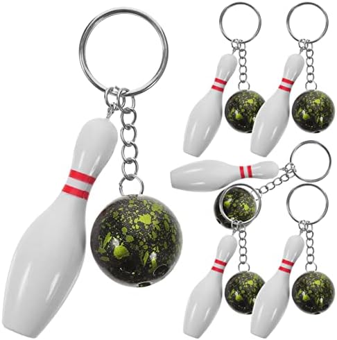 Toyvian 6pcs мини куглана топка игла за приврзоци за приврзоци за клучеви за клучеви, сувенири фаворити подароци чанта торба шарм шарм