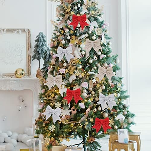 Алипис Божиќни украси Божиќни украси за лак, мали дрвја лак сјај, лак, лак, приврзоци за новогодишна елка за домашни забави, Божиќни украси