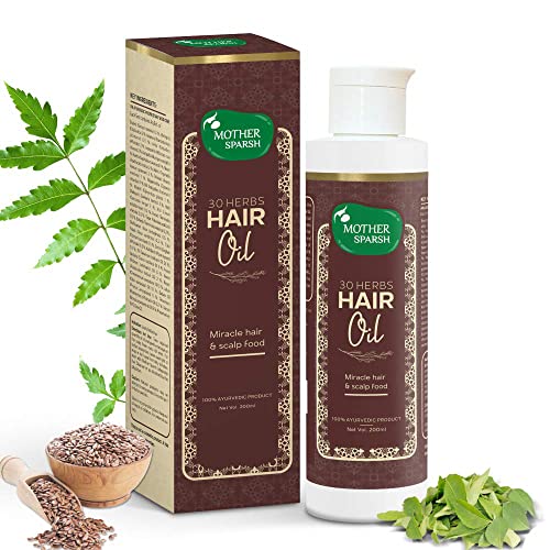 Мајка Спарш 30 Билки Природно масло за коса терапевтски својства за намалување на падот на косата и негување сува, досадна и оштетена коса Содржат