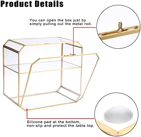 Елду 2 Ниво Јасно Стакло Кутија За Складирање, Златен Накит Шминка Организатор Кутија, Декоративни Кула Кутија Дисплеј Случај За Колекционерски