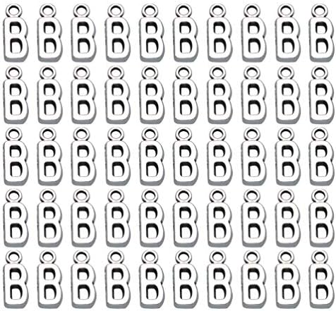 50 парчиња англиска Азбука Б Шарми Од Легура На Приврзоци САМОСТОЈНИ Додатоци За Изработка На Накит Шарм На Букви,Мали Метални Букви, Мали Привлечности