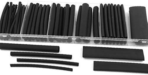 Нова LON0167 53PCS 100мм должина на црна топлина Смачкана цевка за цевки за ракави за ракави со употреба на големина (53 Stücke