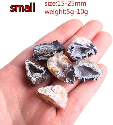 Seewudee AG216 1PC Нов природен агат кристал геодел полиран неправилен кластер кварцн скапоцен камен камења корнукопија приврзок