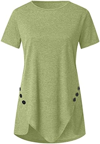 Lcepcy Women Plus Plus Size Tunic врвови за хеланки екипаж лабава маичка со цврста кратка ракав мета 2023 летни обични кошули